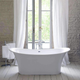 V+A Toulouse Freestanding Bateau Bath No Overflow Quarrycast White 1800mm