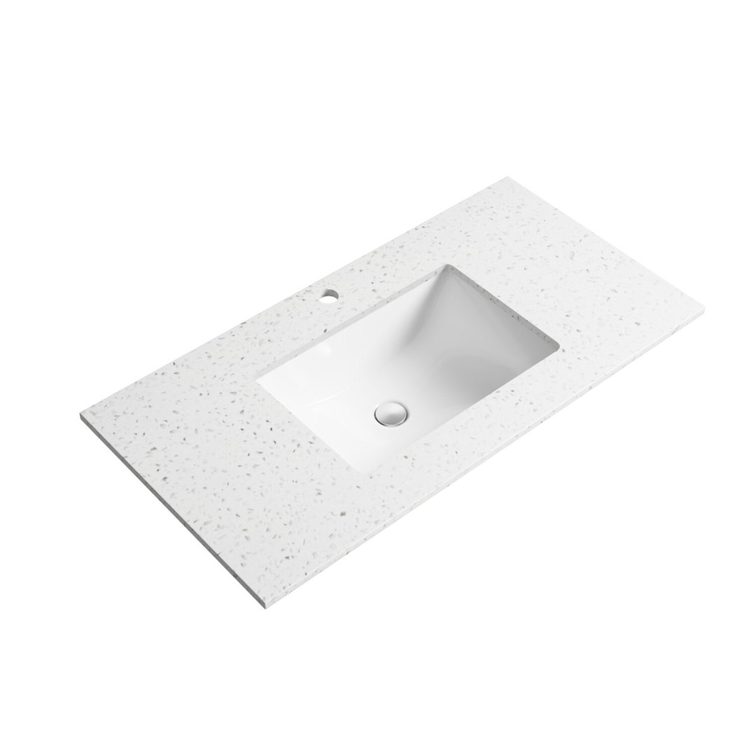 Aulic Leona 1500mm Freestanding Vanity - Undermount Basin with Snow Stone Top