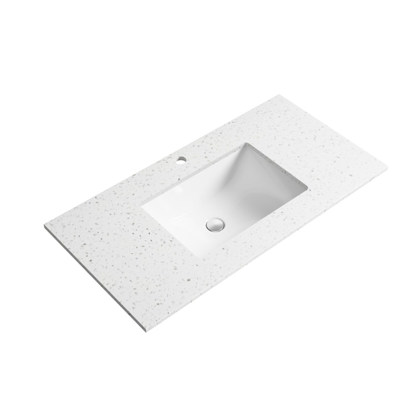 Aulic Snow Stone Top With Undermount Basin 1200X460Mm When Bought With Cabinet