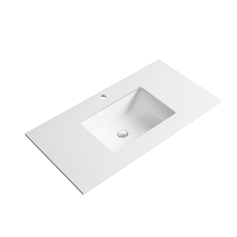 Aulic Pure White Stone Top With Undermount Basin 600X460Mm When Bought With Cabinet