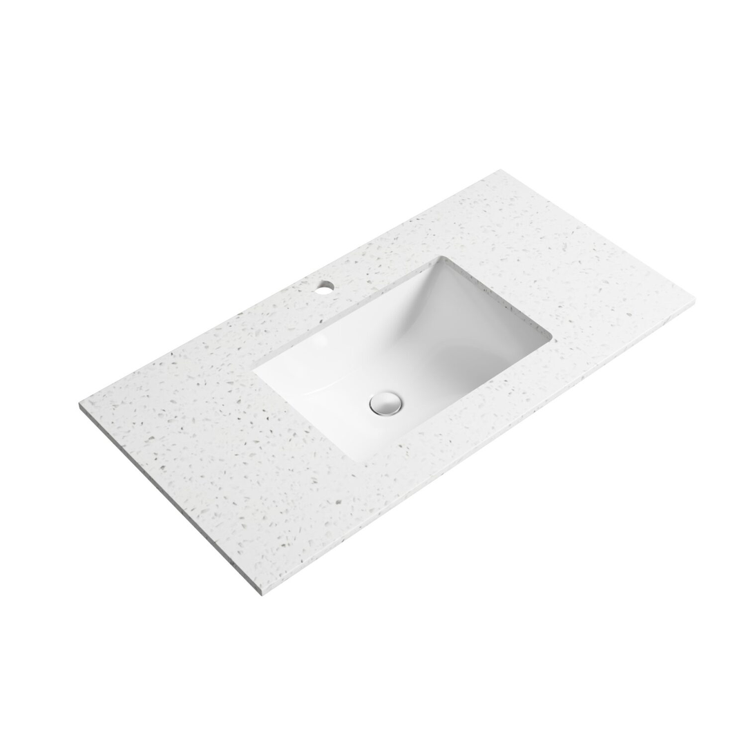 Aulic Snow Top With Undermount Basin For Double Bowl 1500X460Mm When Bought With Cabinet