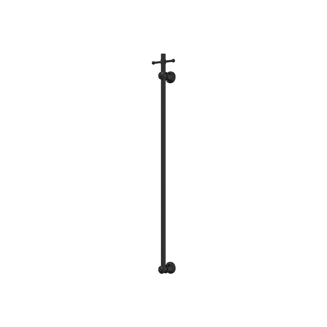 Fienza Lillian Vertical Heated Towel Rail With Optional Hook Matte Black 1000X98X92Mm