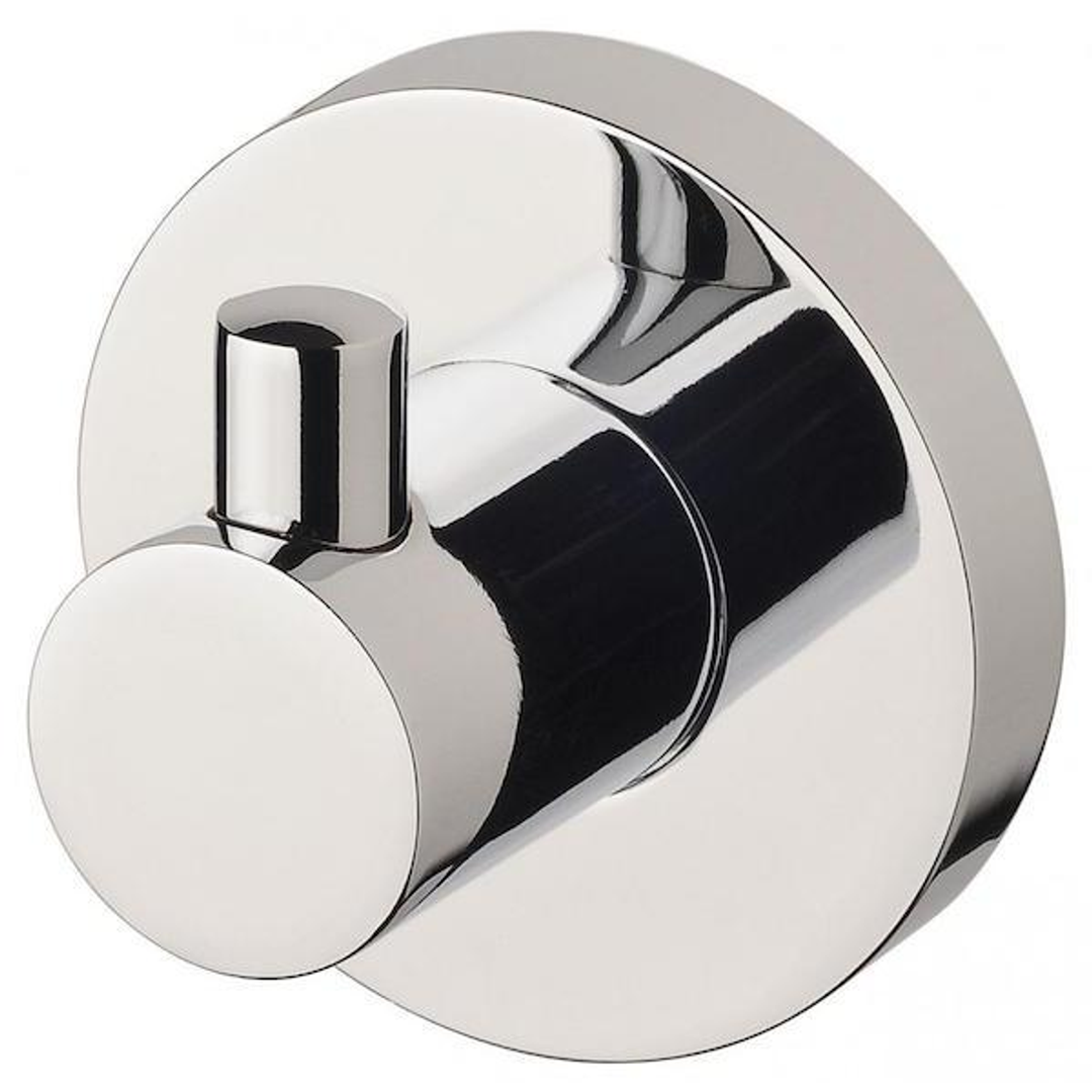 Phoenix Radii Robe Hook Round Plate - Chrome