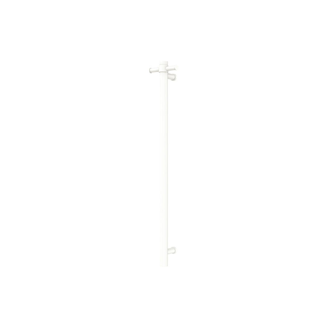 Fienza Isabella Vertical Heated Towel Rail 900 With Optional Hook Matte White (1 Bar)