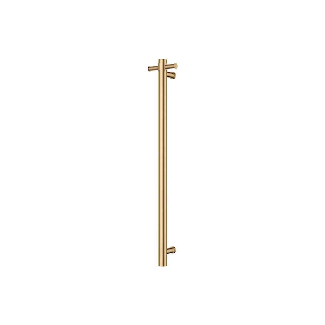 Fienza Isabella Vertical Heated Towel Rail 900 With Optional Hook Urban Brass (1 Bar)