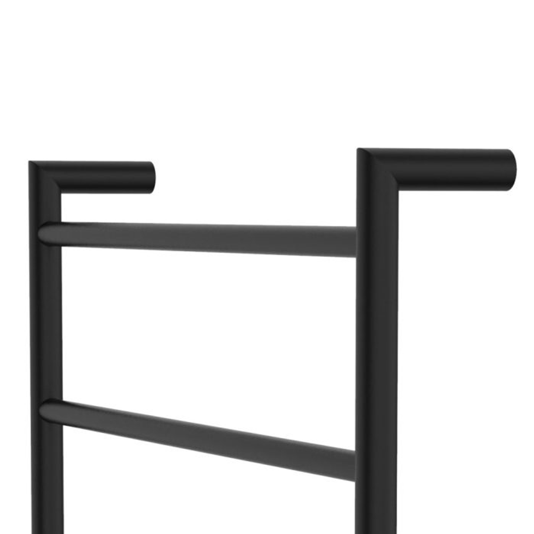 Fienza Kaya Round Heated Towel Rail 9 Bars 600 X 1200 X 100mm - Matt Black