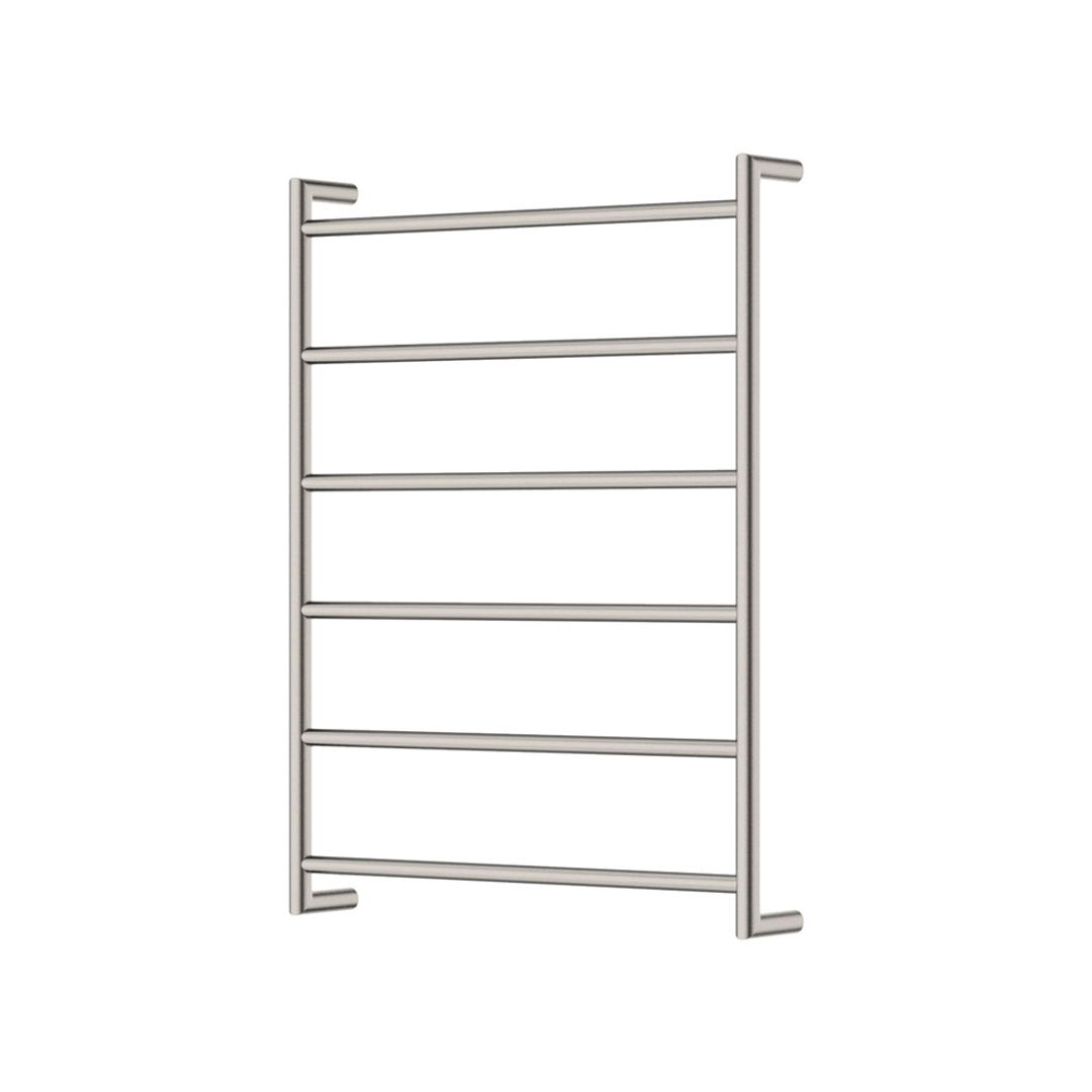 Fienza Kaya Brushed Nickel Round Heated Towel Rail 6080 6 Bars 600 X 800 X 100mm