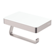 Fienza Tono Toilet Roll Holder With Glass Shelf Sus305 Brushed Nickel/White