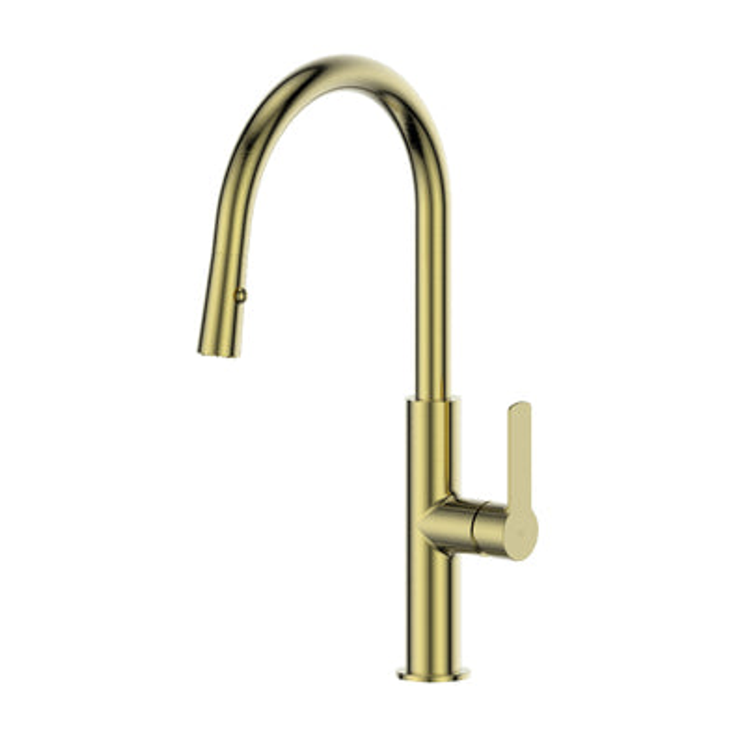 Greens Astro II Pull Down Sink Mixer Brushed Brass 2543836
