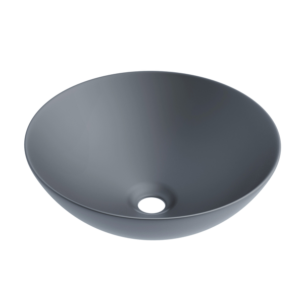 Otti Above Counter Round Slim Basin Ultra Slim Matt Gray 400X400X135