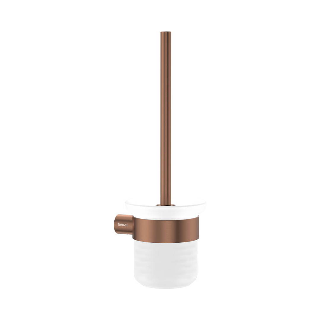 Fienza Empire Slim Toilet Brush And Glass Holder Ss304 Brushed Copper