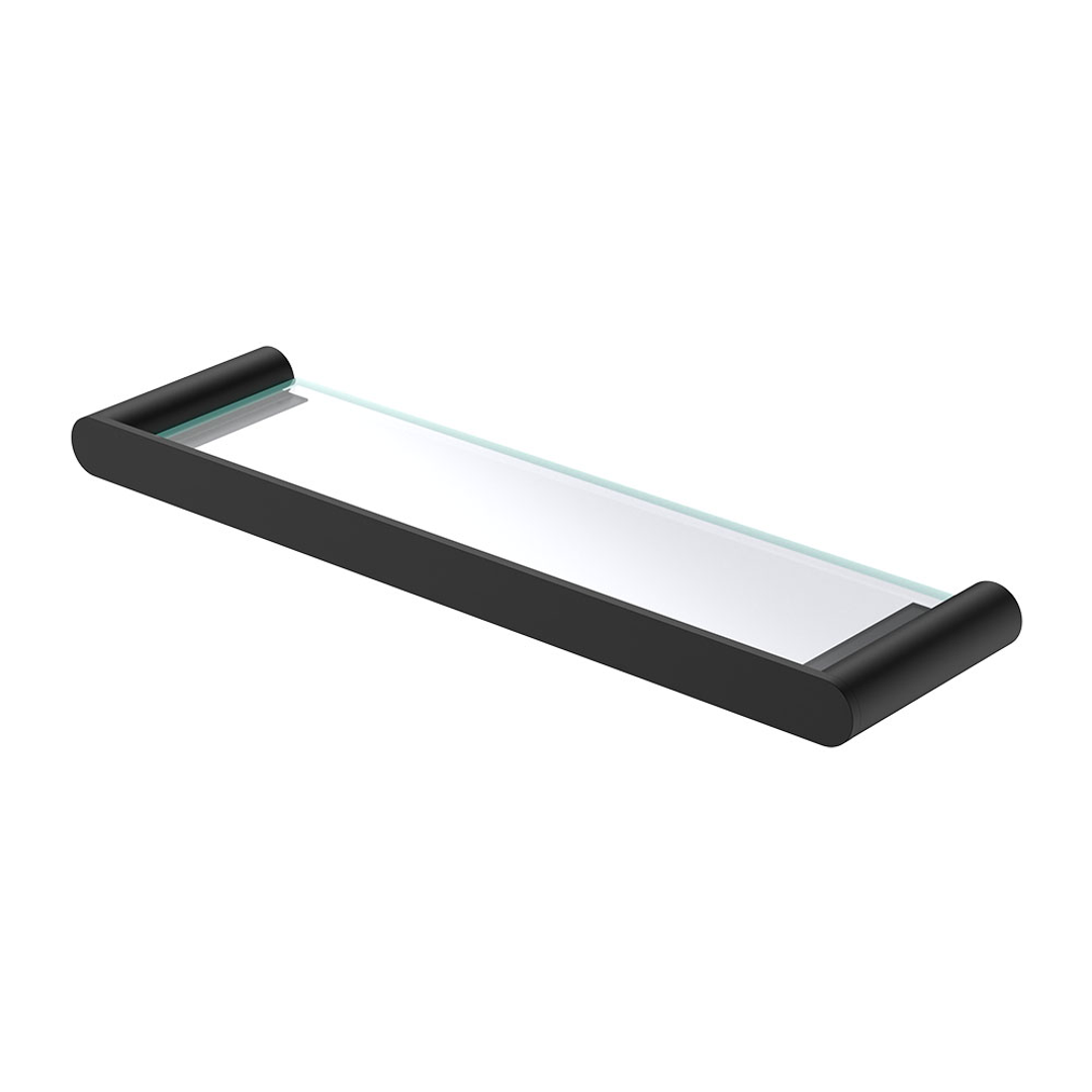 Fienza Empire Slim Shower Shelf Glass Ss304 Matte Black