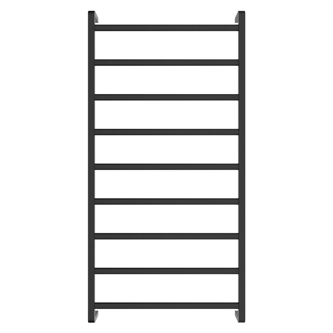 Fienza Koko Heated Towel Rail 60120 Matte Black 9 Bars 600 X 1200 X 100mm