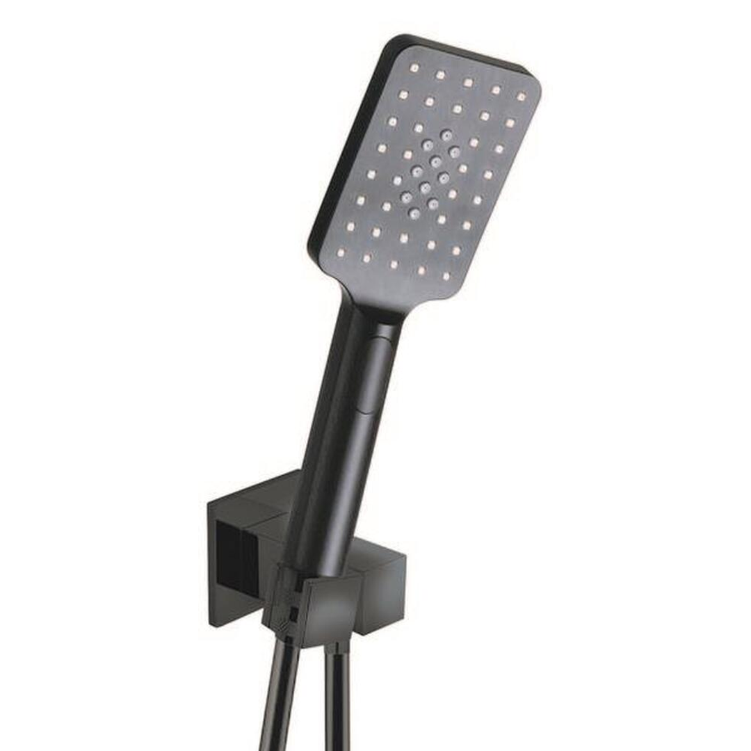 Collis Bakara 3F Rect Hand Shower On Square Ce Bracket Matte Black/ Chrome H11013B+313032B 60