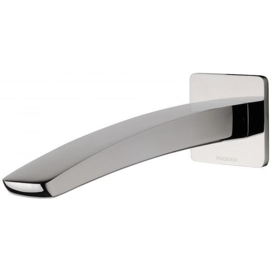 Phoenix Rush Wall Bath Outlet 180mm Square Chrome