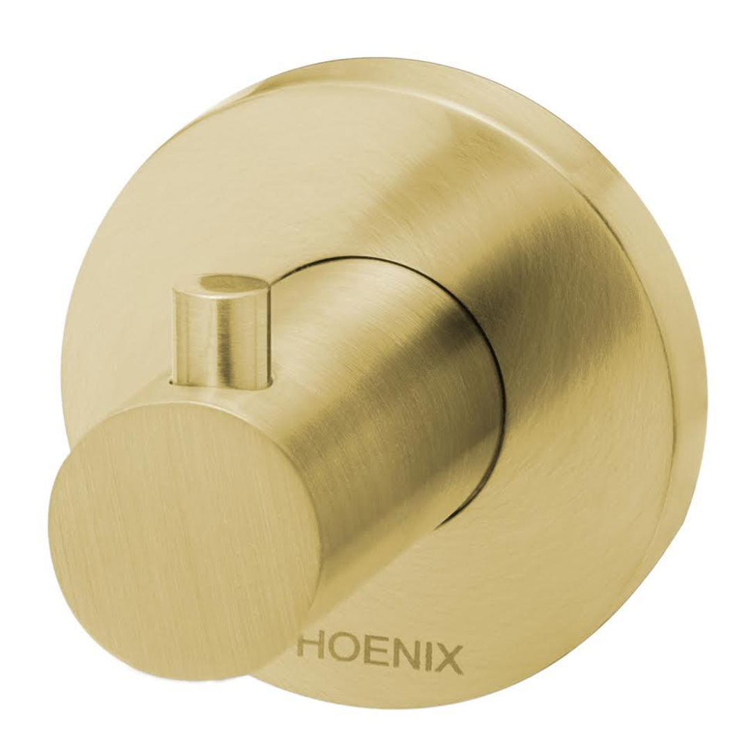 Phoenix Radii Robe Hook Round Plate Brushed Gold Ra897-12