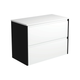 Fienza Amato Satin White 900Mm Cabinet Satin Black Panels Wall Hung