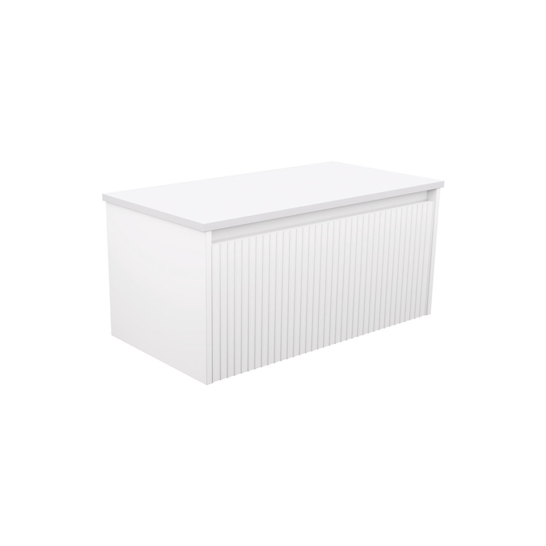 Fienza Alina Fluted 900Mm Wall Hung Cabinet Only Satin White