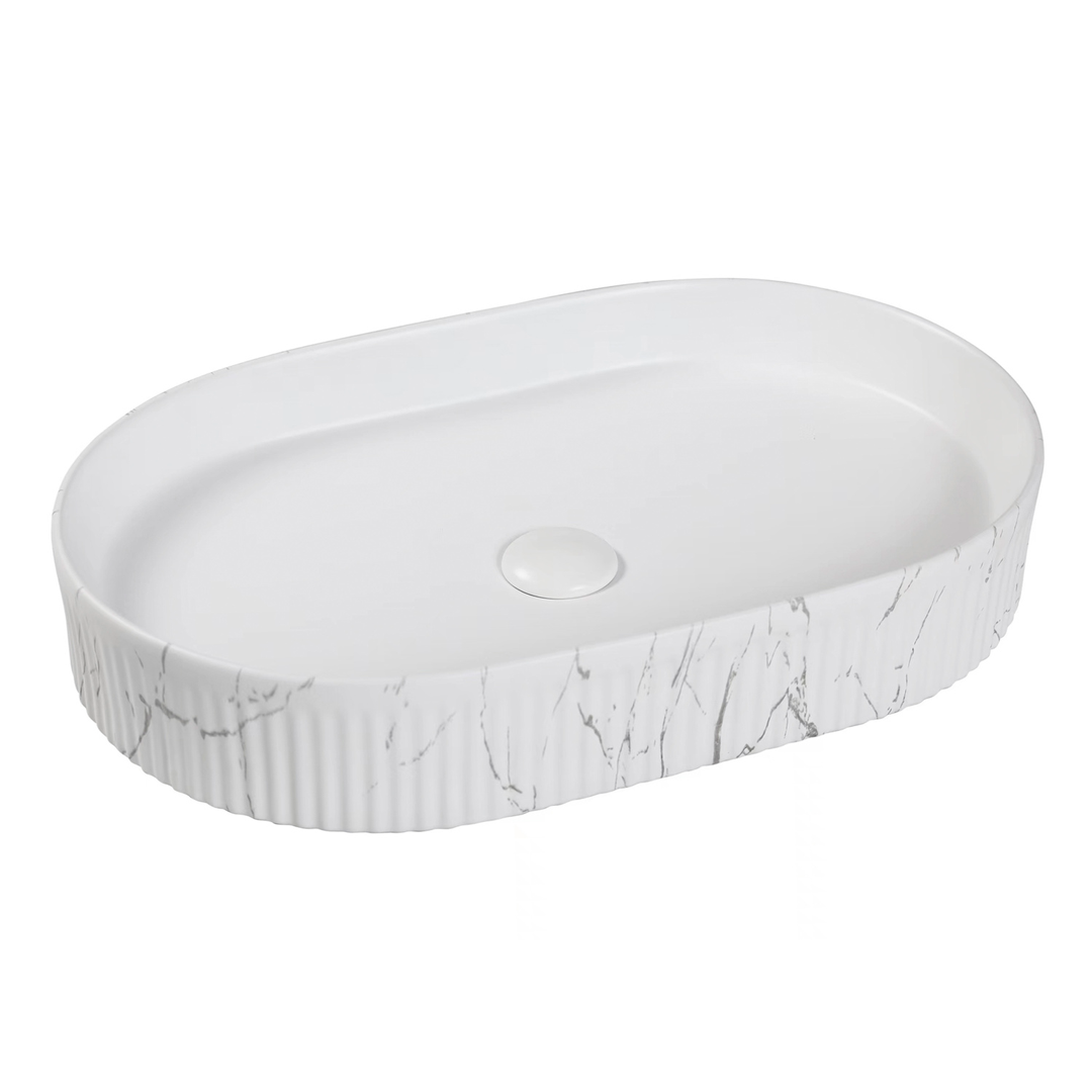 Otti Kensington 580X360X100 Oval Basin Matt White Carrara