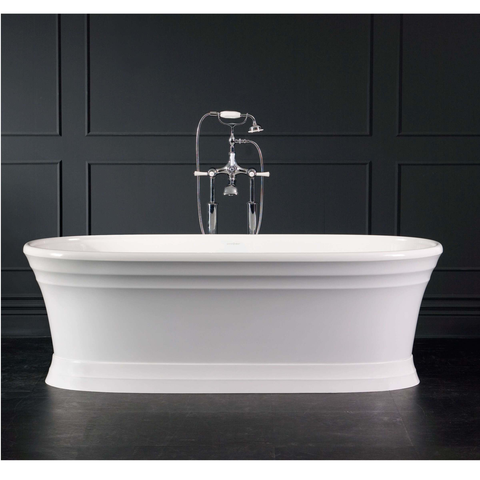 V+A Worcester Freestanding Bath No Overflow Quarrycast White