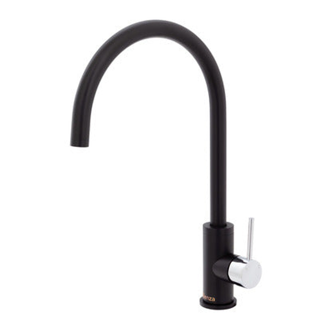 Fienza Kaya Sink Mixer Matte Black With Chrome Handle