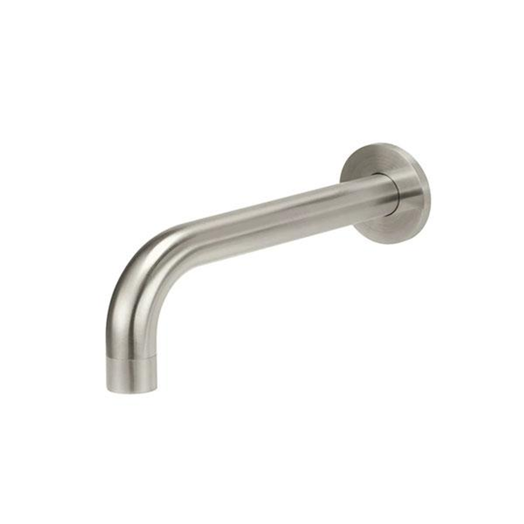 Meir Round Curved Wall Spout Brushed Nickel 200mm