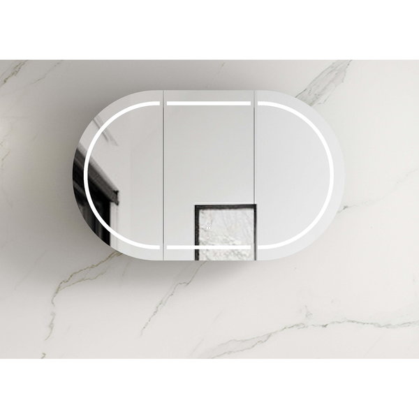OTTI LED BONDI 1200X750 SHAVING CABINET MATTE WHITE