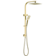 Otti Twin Shower On Rail Square Brushed Gold 10 Shower Head