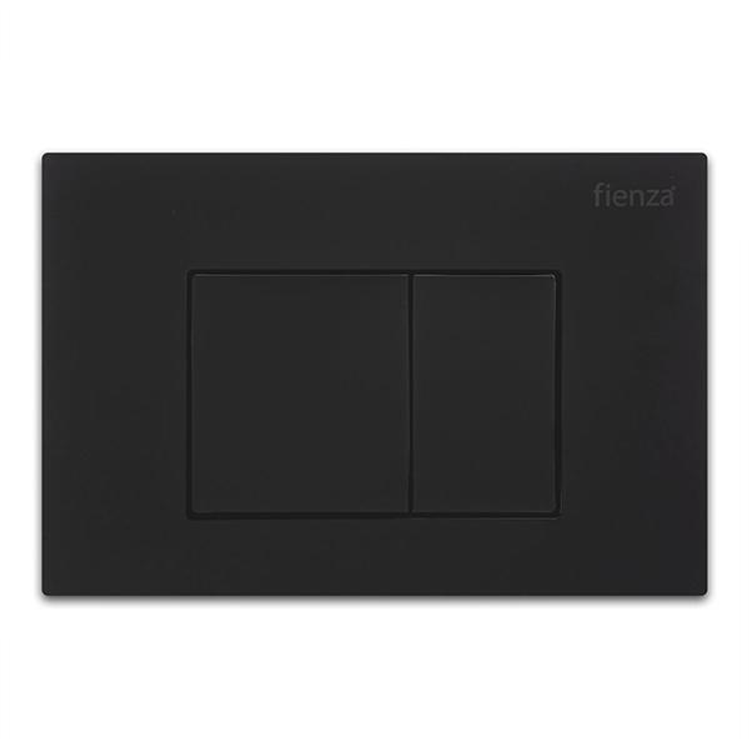 Fienza R&T Square Button Flush Plate - Matte Black