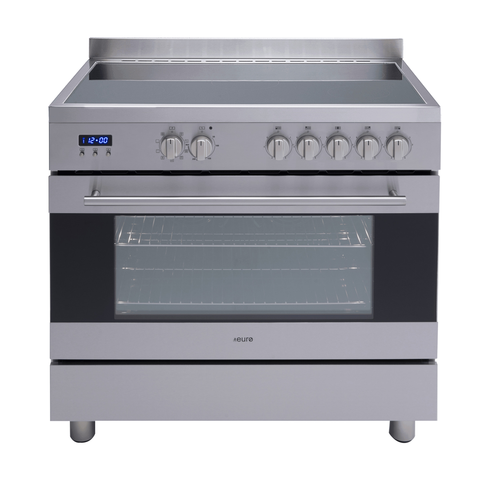 Euro Electric 90Cm F/Standing Multifunction Oven + Ceran Top