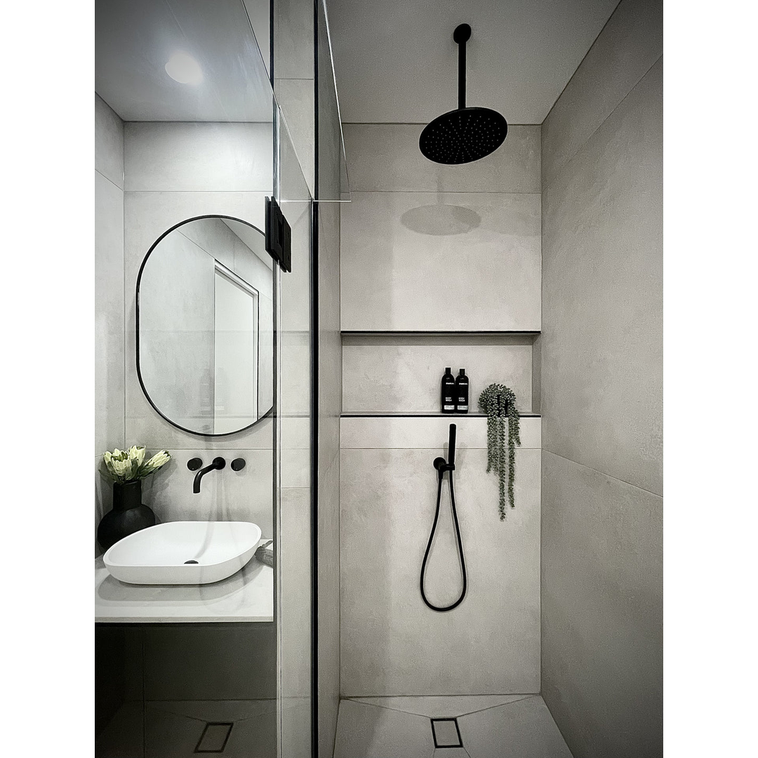 Meir Round Ceiling Shower Arm 300Mm Matte Black