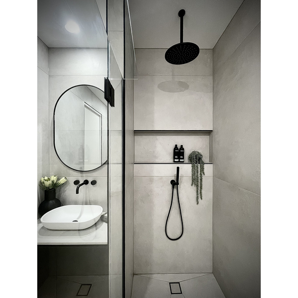Meir Round Ceiling Shower Arm 300Mm Matte Black