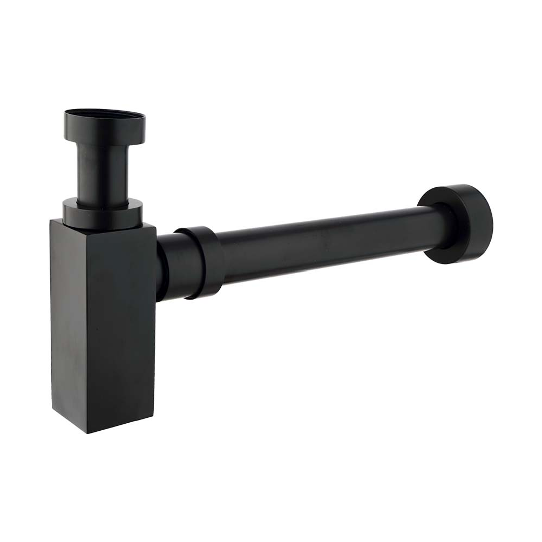 Brasshards Mixx Brass Bottle Trap Square Matt Black