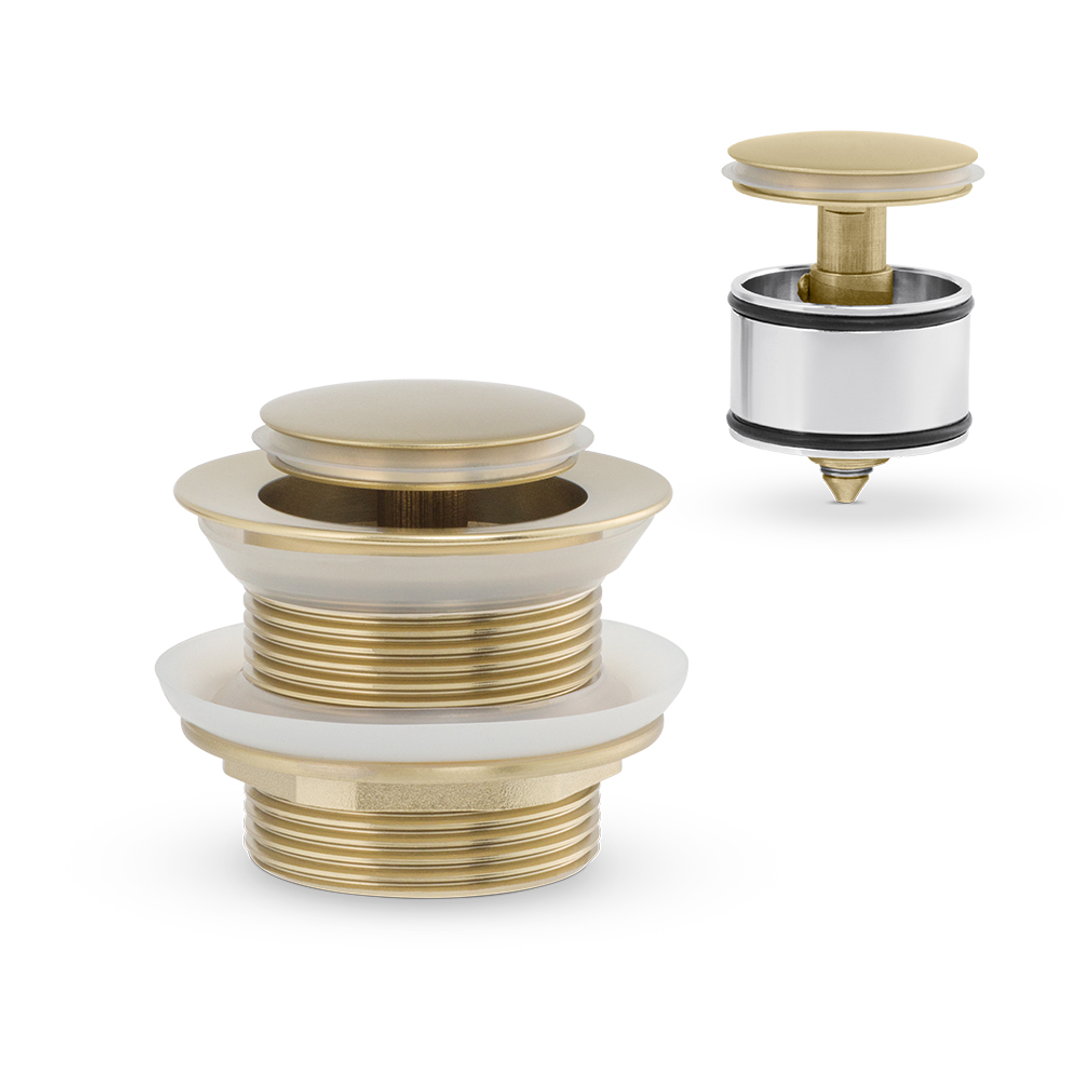 Brasshards Mixx Bath Pop Up Waste 40Mm With Pullout Centre Brushed Gold