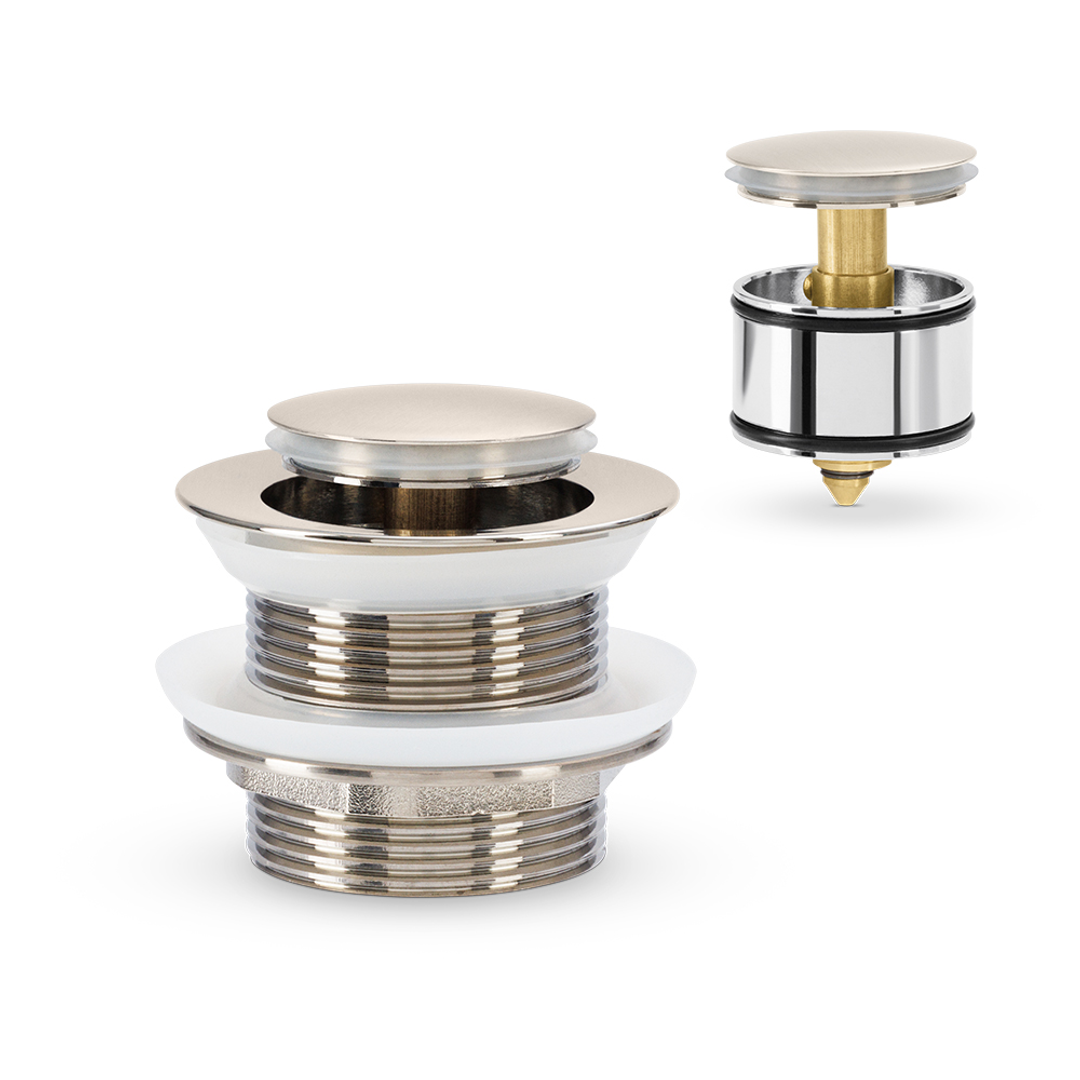 Brasshards Mixx Bath Pop Up Waste 40Mm With Pullout Centre Brushed Nickel