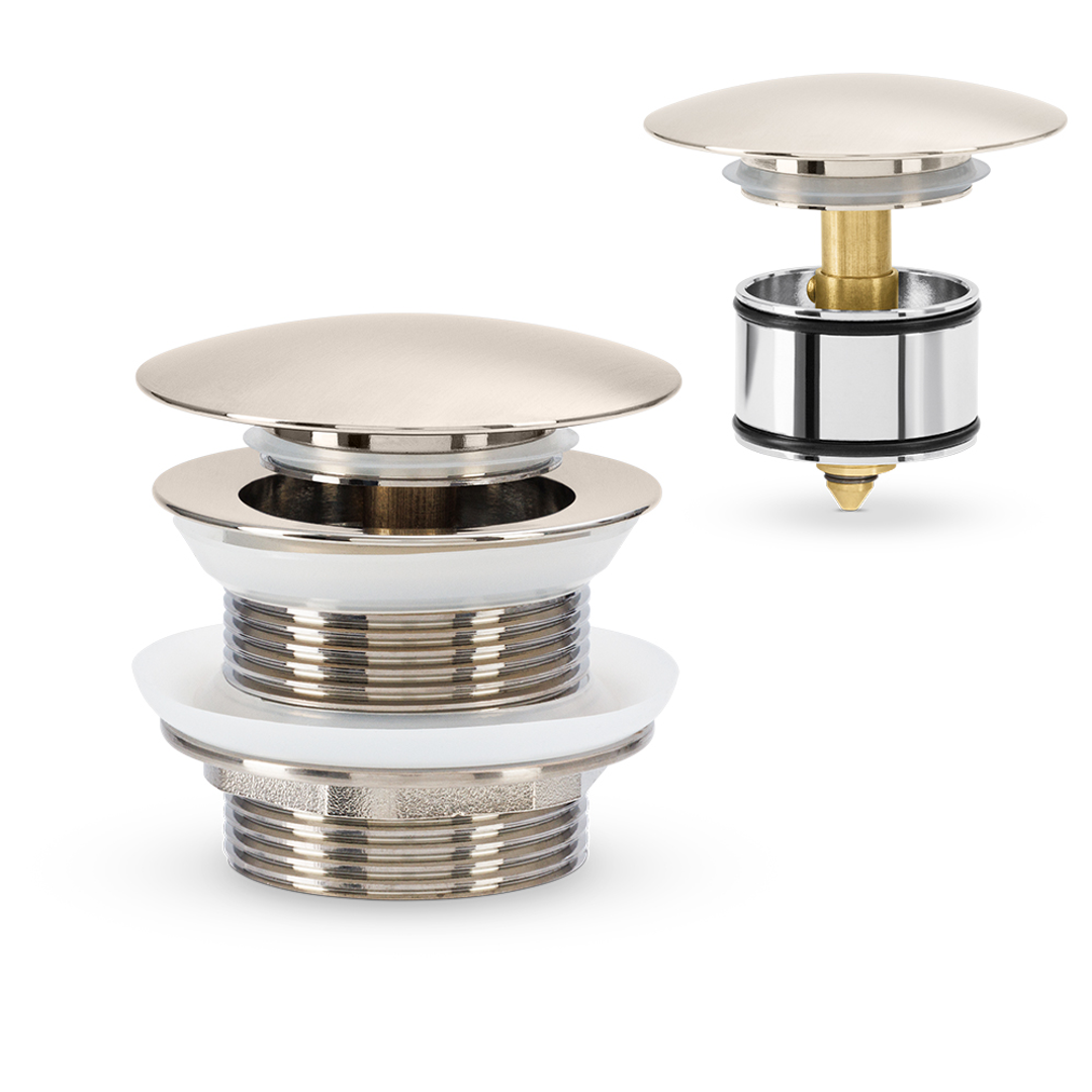 Brasshards Mixx Bath Dome Pop Up Waste 40Mm With Pullout Centre Brushed Nickel