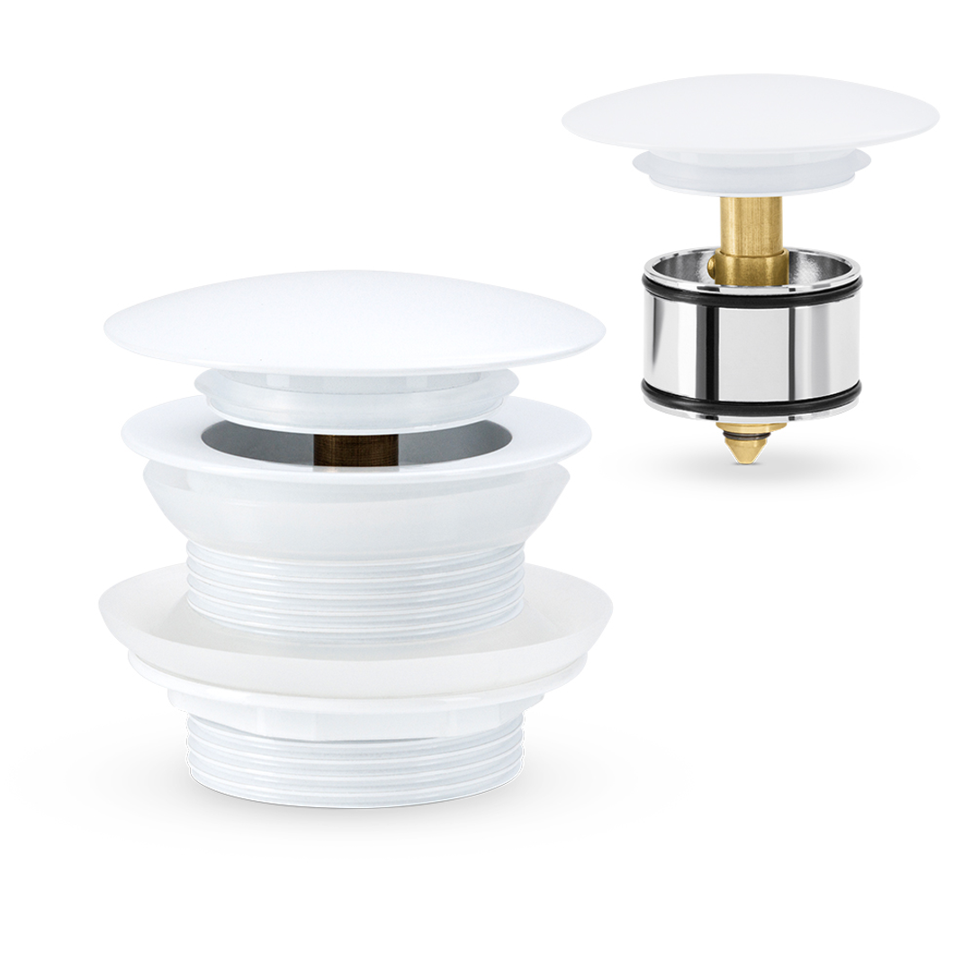 Brasshards Mixx Bath Dome Pop Up Waste 40Mm With Pullout Centre White