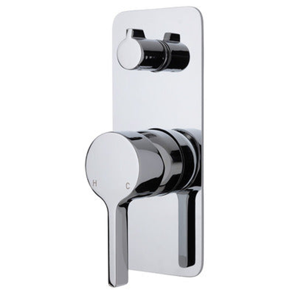 Fienza Sansa Diverter Mixer Chrome Soft Square Chrome Plate