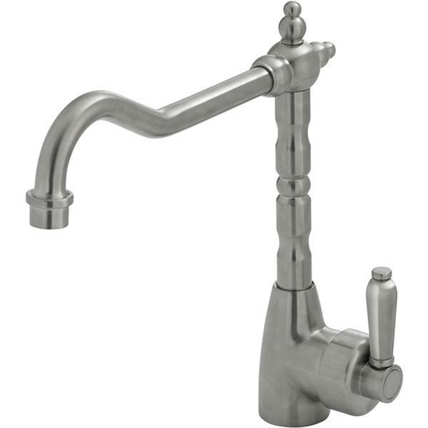 Fienza Eleanor Shepherds Crook Kitchen Sink Mixer Brushed Nickel