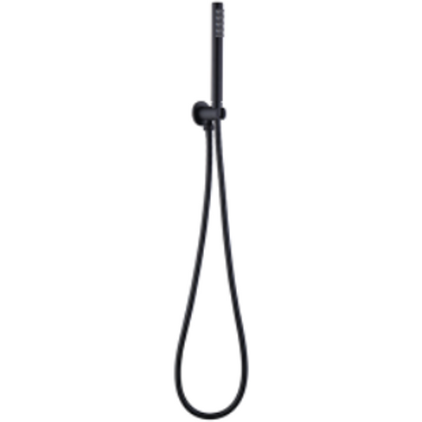 Bella Vista Round Hand Shower On Wall Outlet Bracket (Short) Black