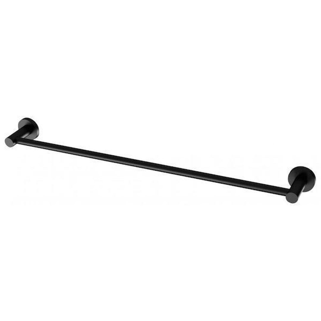 Phoenix Radii Single Towel Rail Round Plate-Matte Black