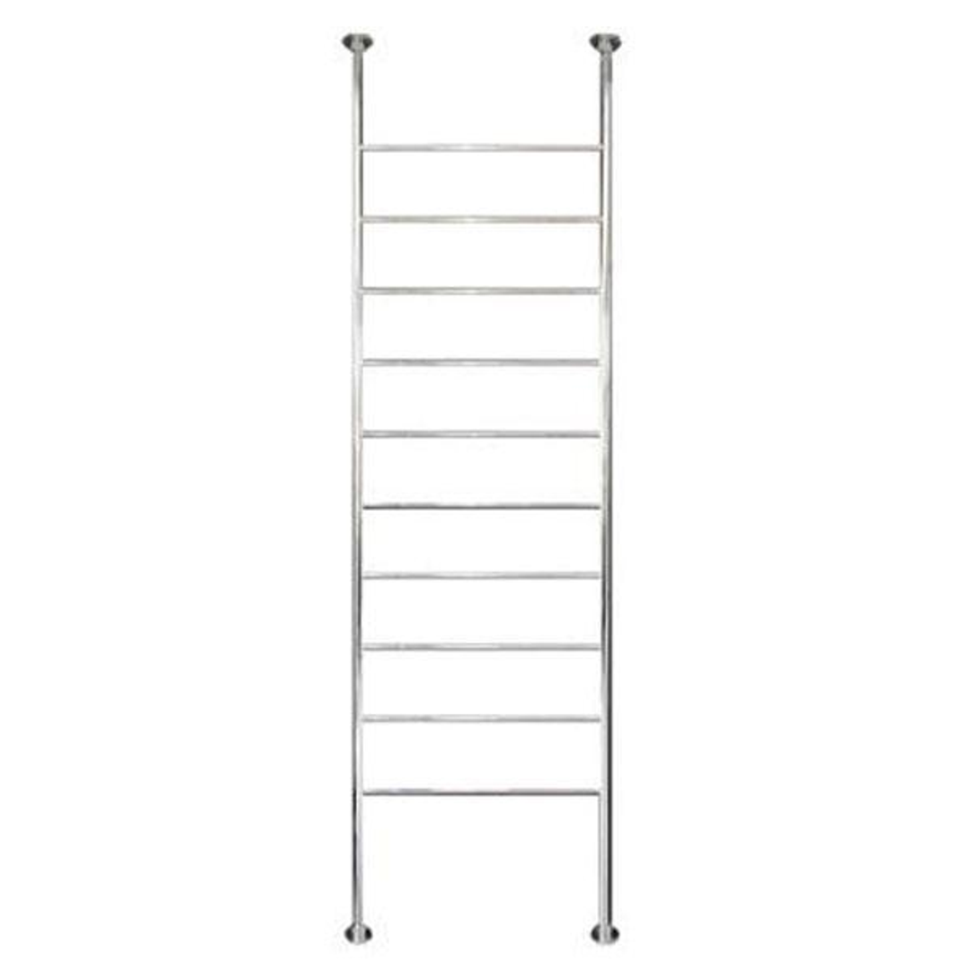 Radiant 600 X 2500mm Round Bar Floor To Ceiling Heated Towel Ladder