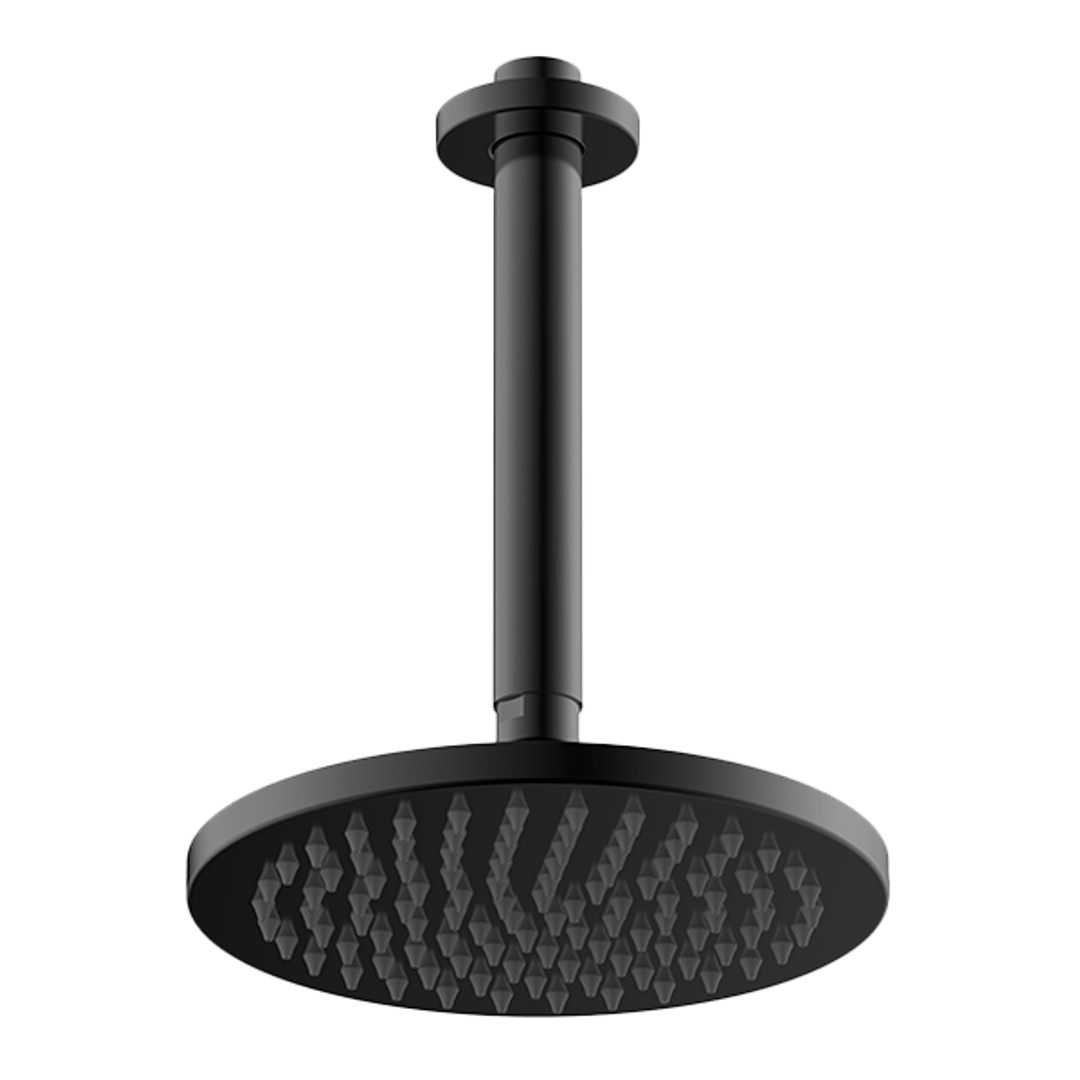 Abey Gareth Ashton 200mm Drop Vertical Overhead Shower Black 1Svro-B