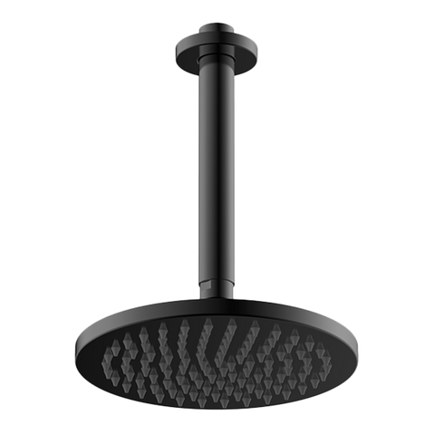 Abey Gareth Ashton 200mm Drop Vertical Overhead Shower Black 1Svro-B