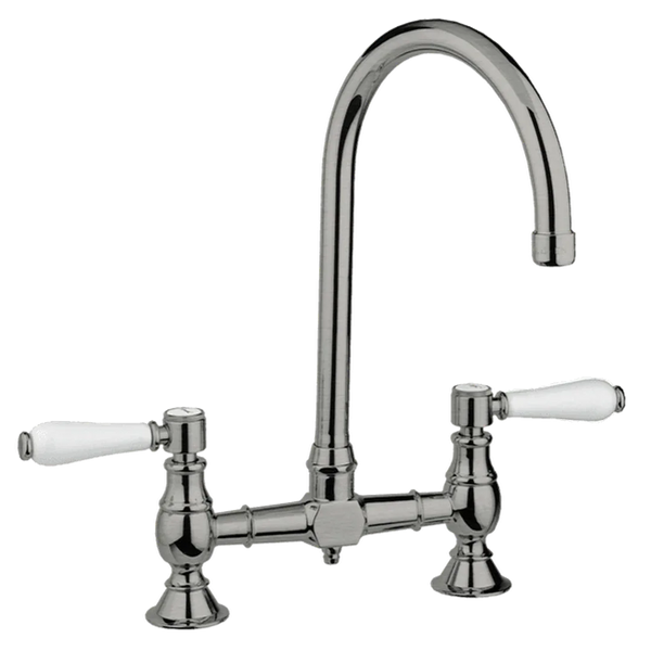 Abey Provincial Exp Breech Kitchen Tap Porc Handle B/Nickel - Burdens Plumbing