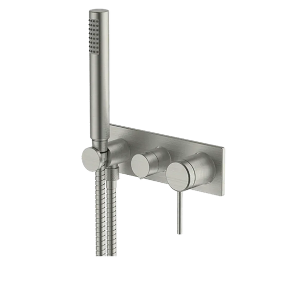 Abey Poco 3 Hole Bath / Shower Set Brushed Nickel 6Bs-Ws-Bn - Burdens Plumbing