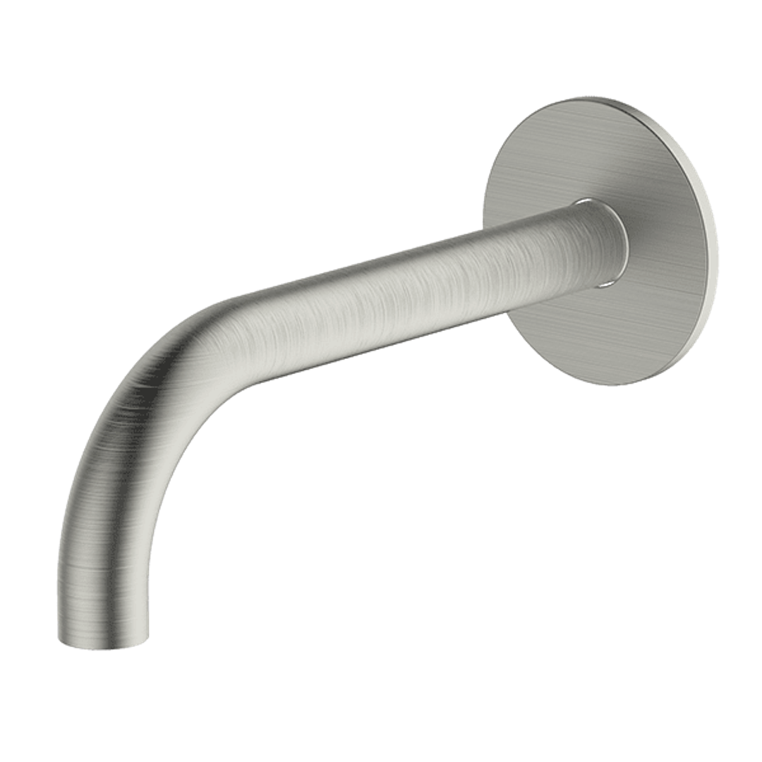 Abey Poco Curved 165mm Basin Spout Brushed Nickel 6S-C165-Bn