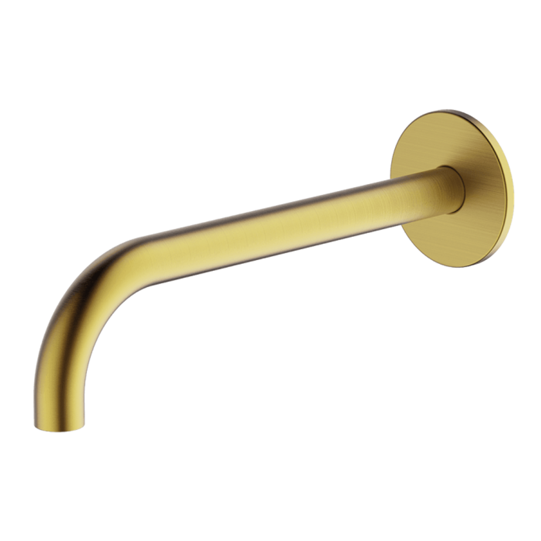 Abey Poco Curved 220mm Basin Spout Brushed Brass 6S-C220-Bb