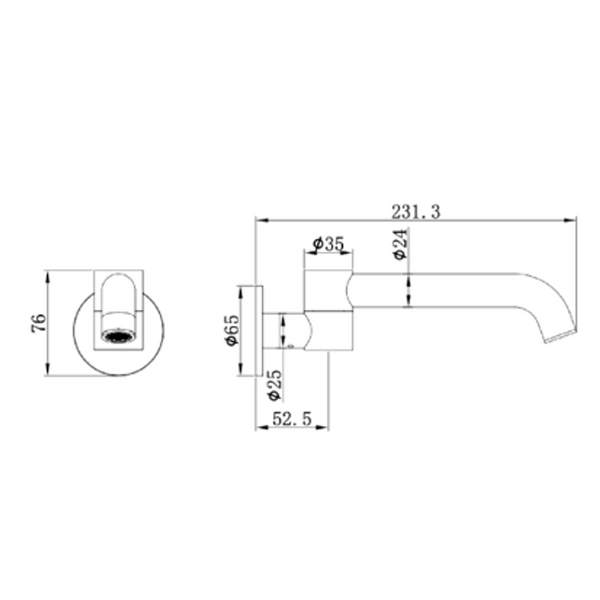 Aspire Air 230Mm Swivel Bath Outlet Brushed Nickel