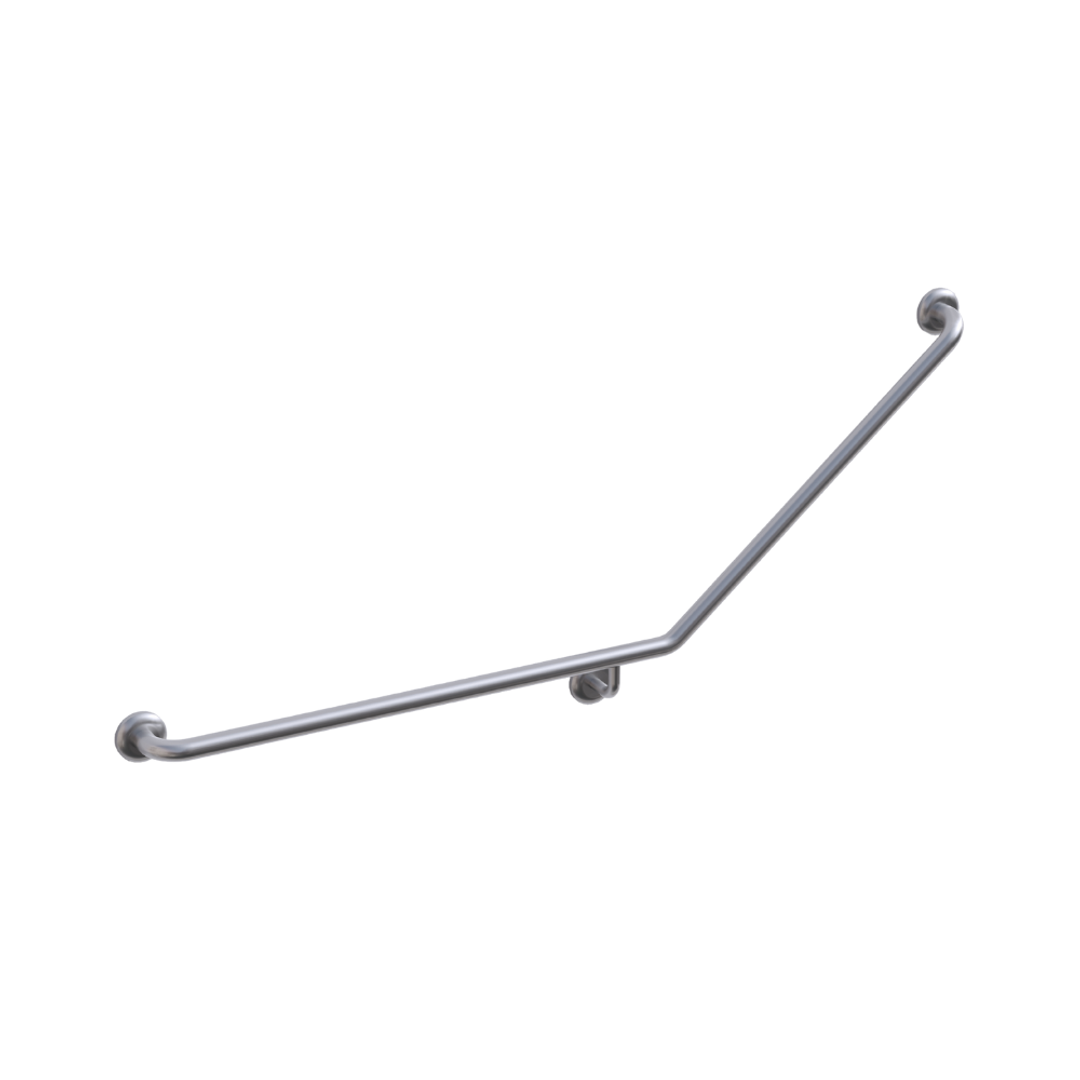 Linsol Amore Grab Rail 140 Degree 850 X 700Mm Right Hand Angle Brushed Nickel